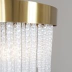 115346 Anistoria 5 Light Pendant Brushed Aged Brass Plate & Clear Glass