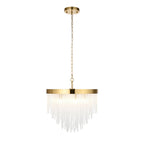 115346 Anistoria 5 Light Pendant Brushed Aged Brass Plate & Clear Glass