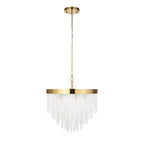 115346 Anistoria 5 Light Pendant Brushed Aged Brass Plate & Clear Glass