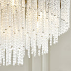 115347 Anistoria Grand 9 Light Pendant Brushed Aged Brass Plate & Clear Glass