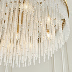 115347 Anistoria Grand 9 Light Pendant Brushed Aged Brass Plate & Clear Glass