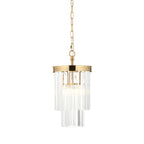 115455 Conaston Pendant Brushed Aged Brass Plate & Clear Cut Glass
