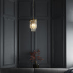 115455 Conaston Pendant Brushed Aged Brass Plate & Clear Cut Glass