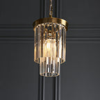 115455 Conaston Pendant Brushed Aged Brass Plate & Clear Cut Glass