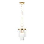 115455 Conaston Pendant Brushed Aged Brass Plate & Clear Cut Glass