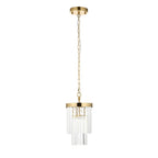 115455 Conaston Pendant Brushed Aged Brass Plate & Clear Cut Glass