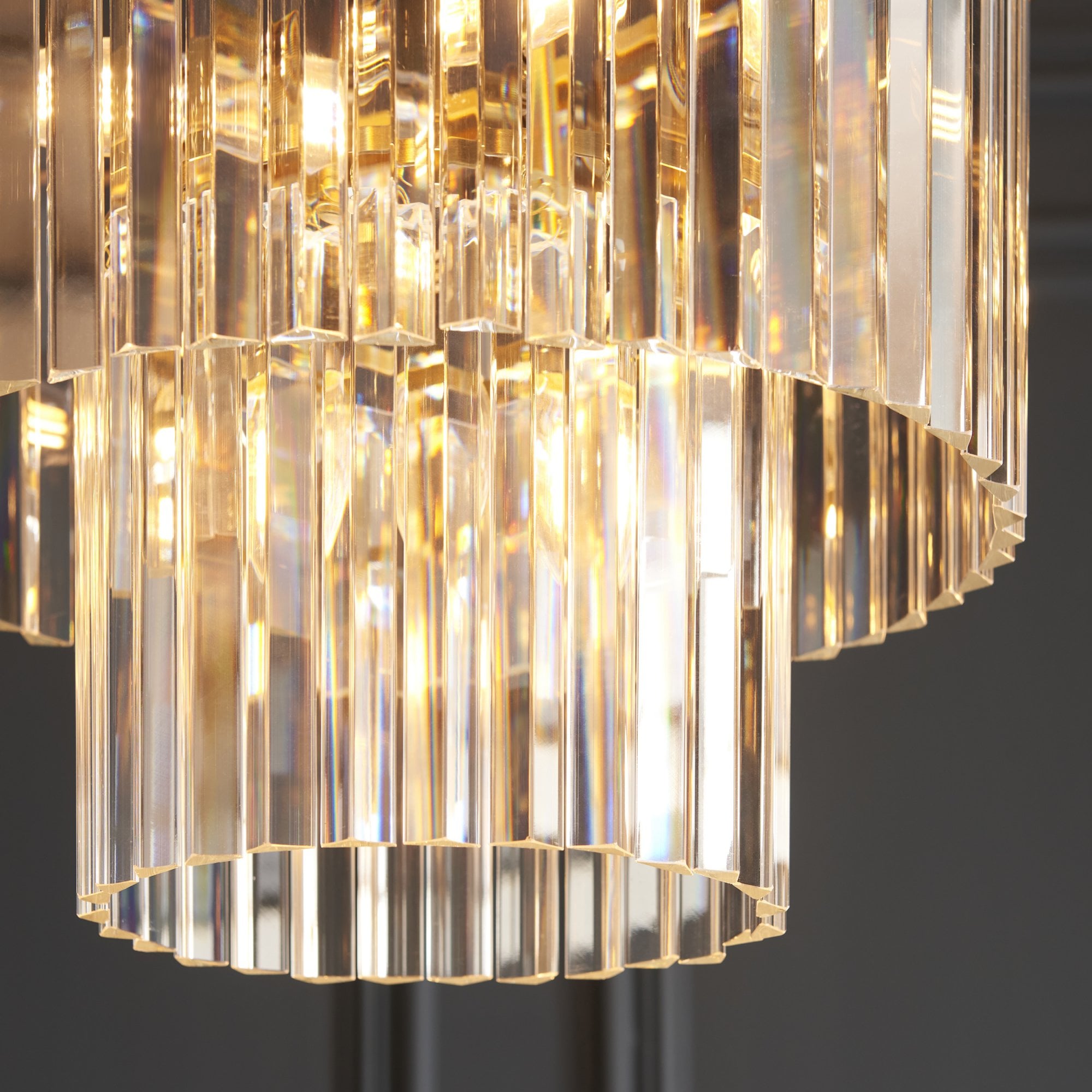 115456 Conaston 4 Light Pendant Brushed Aged Brass Plate & Clear Cut Glass