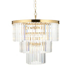 115457 Conaston 7 Light Pendant Brushed Aged Brass Plate & Clear Cut Glass