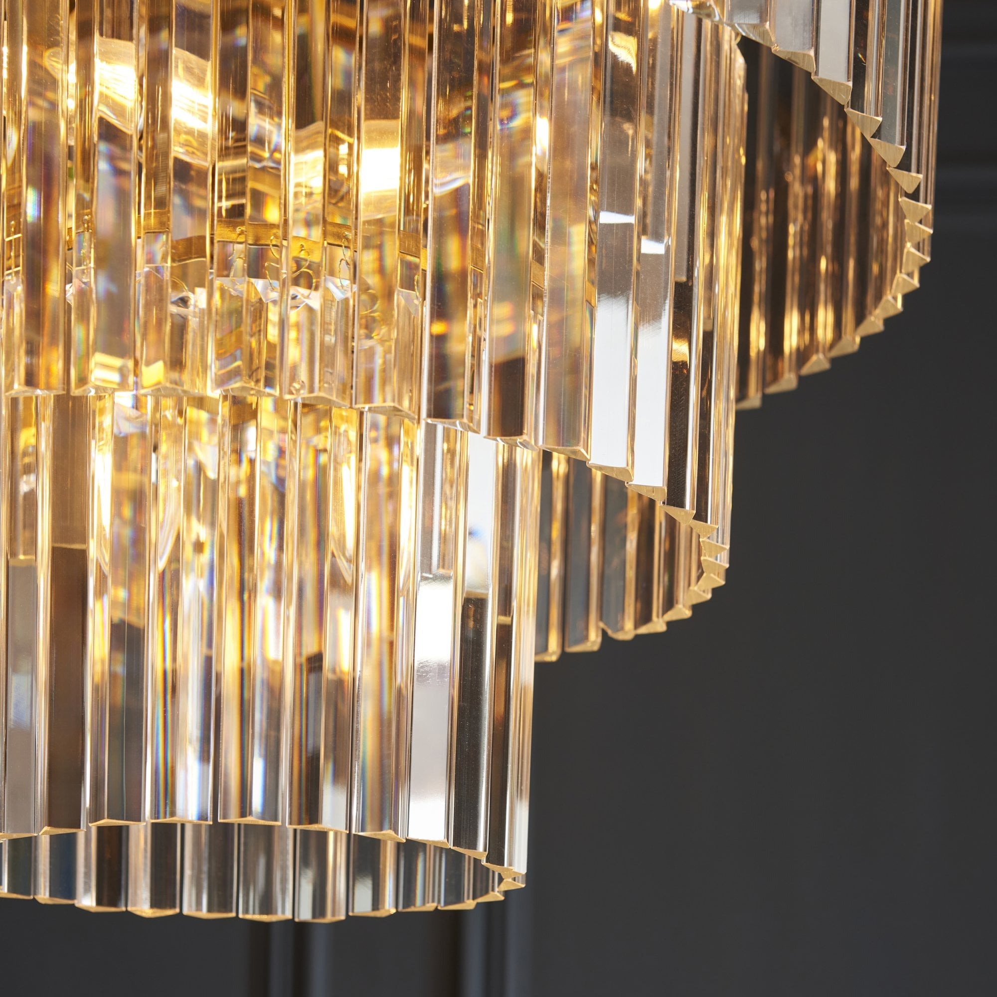 115457 Conaston 7 Light Pendant Brushed Aged Brass Plate & Clear Cut Glass