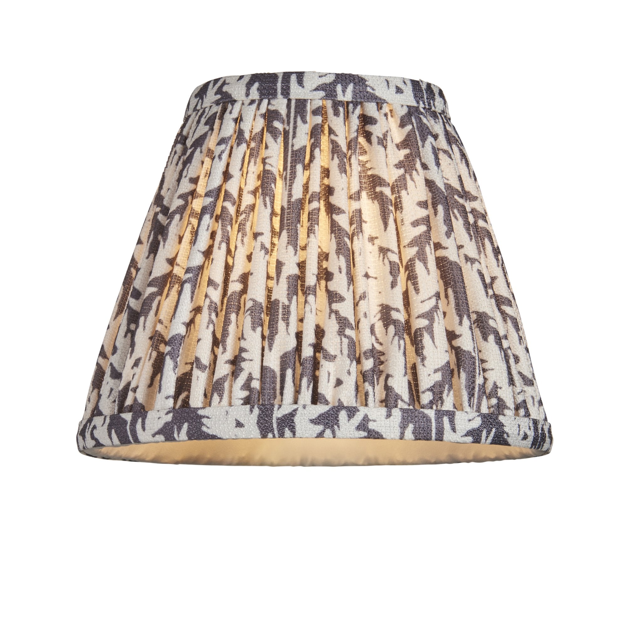 115459 Halo Swan & Leaf 16cm Wall Light Antique Brass & Pearl Grey Fabric