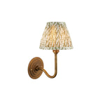 115463 Halo Swan & Leaf 16cm Wall Light Antique Brass & Herb Garden Green Fabric