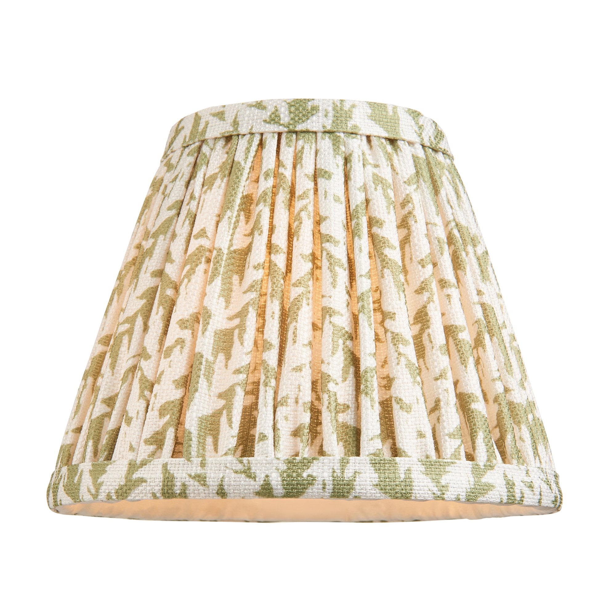 115463 Halo Swan & Leaf 16cm Wall Light Antique Brass & Herb Garden Green Fabric