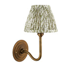 115463 Halo Swan & Leaf 16cm Wall Light Antique Brass & Herb Garden Green Fabric