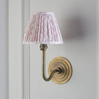 115465 Halo Swan & Leaf 16cm Wall Light Antique Brass & Peachy Keen Fabric