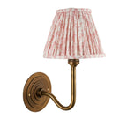 115465 Halo Swan & Leaf 16cm Wall Light Antique Brass & Peachy Keen Fabric