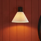 116910 Knole Wall Light Matt Black & Natural Faux Linen (S)