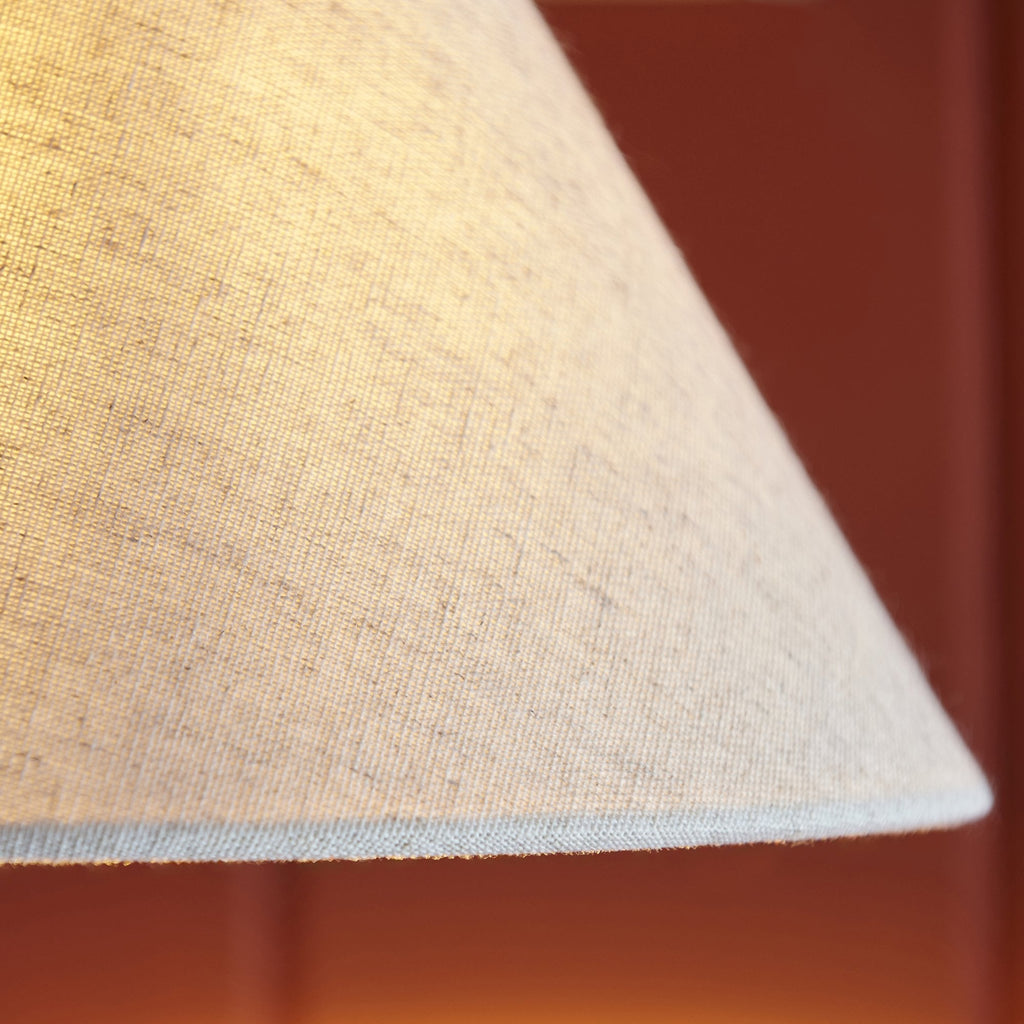 116910 Knole Wall Light Matt Black & Natural Faux Linen (S)