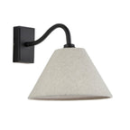 116910 Knole Wall Light Matt Black & Natural Faux Linen (S)