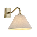 116911 Knole Wall Light Antique Brass Plate & Natural Faux Linen