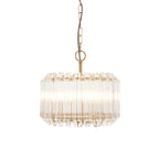 117514 Valentina 3 Light Pendant Brushed Aged Brass Plate & Clear Glass