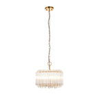 117514 Valentina 3 Light Pendant Brushed Aged Brass Plate & Clear Glass