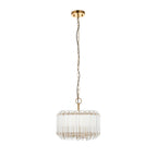 117514 Valentina 3 Light Pendant Brushed Aged Brass Plate & Clear Glass