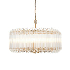 117515 Valentina 5 Light Pendant Brushed Aged Brass Plate & Clear Glass