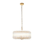 117515 Valentina 5 Light Pendant Brushed Aged Brass Plate & Clear Glass
