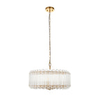 117515 Valentina 5 Light Pendant Brushed Aged Brass Plate & Clear Glass