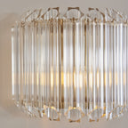 117516 Valentina Wall Light Brushed Aged Brass Plate & Clear Glass