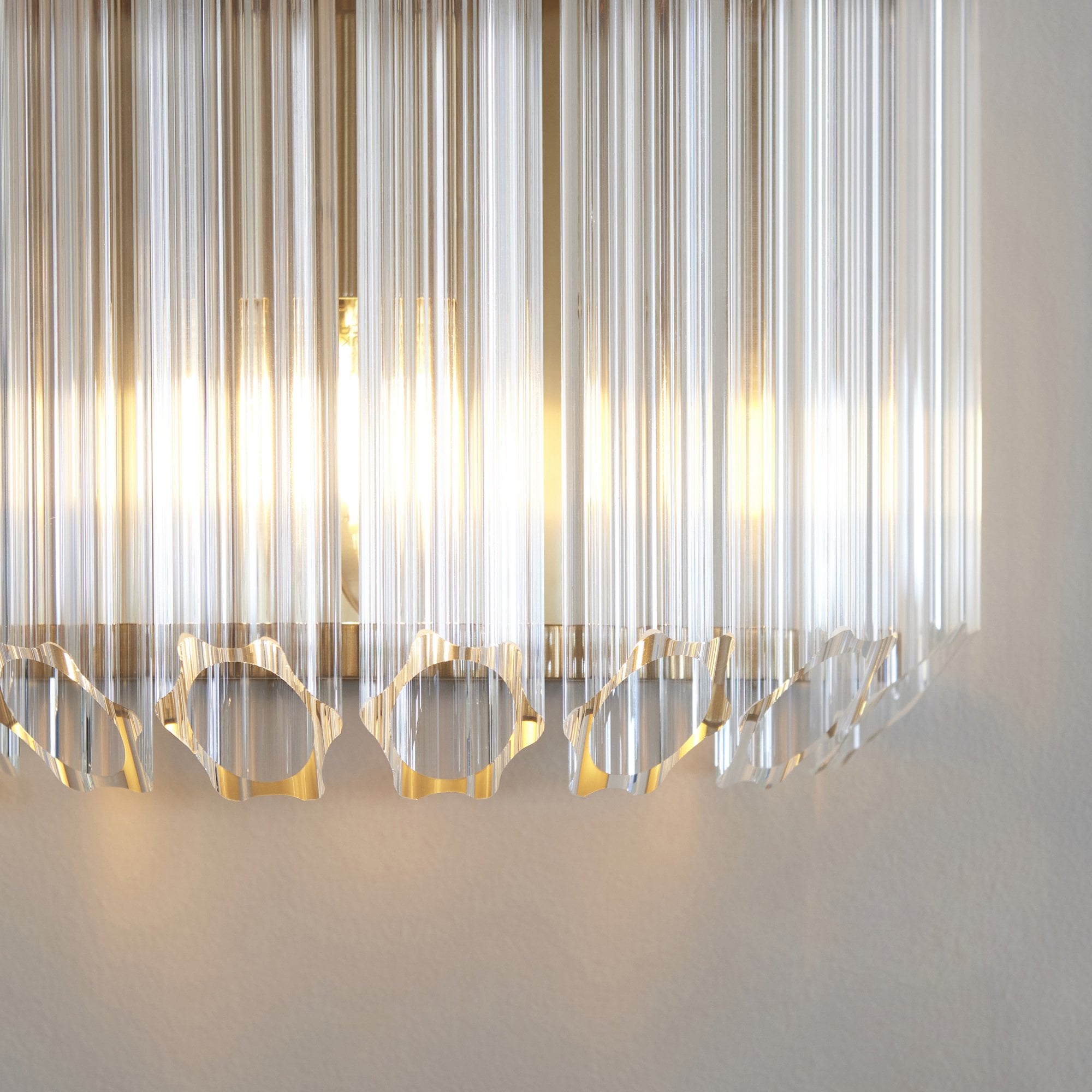 117516 Valentina Wall Light Brushed Aged Brass Plate & Clear Glass