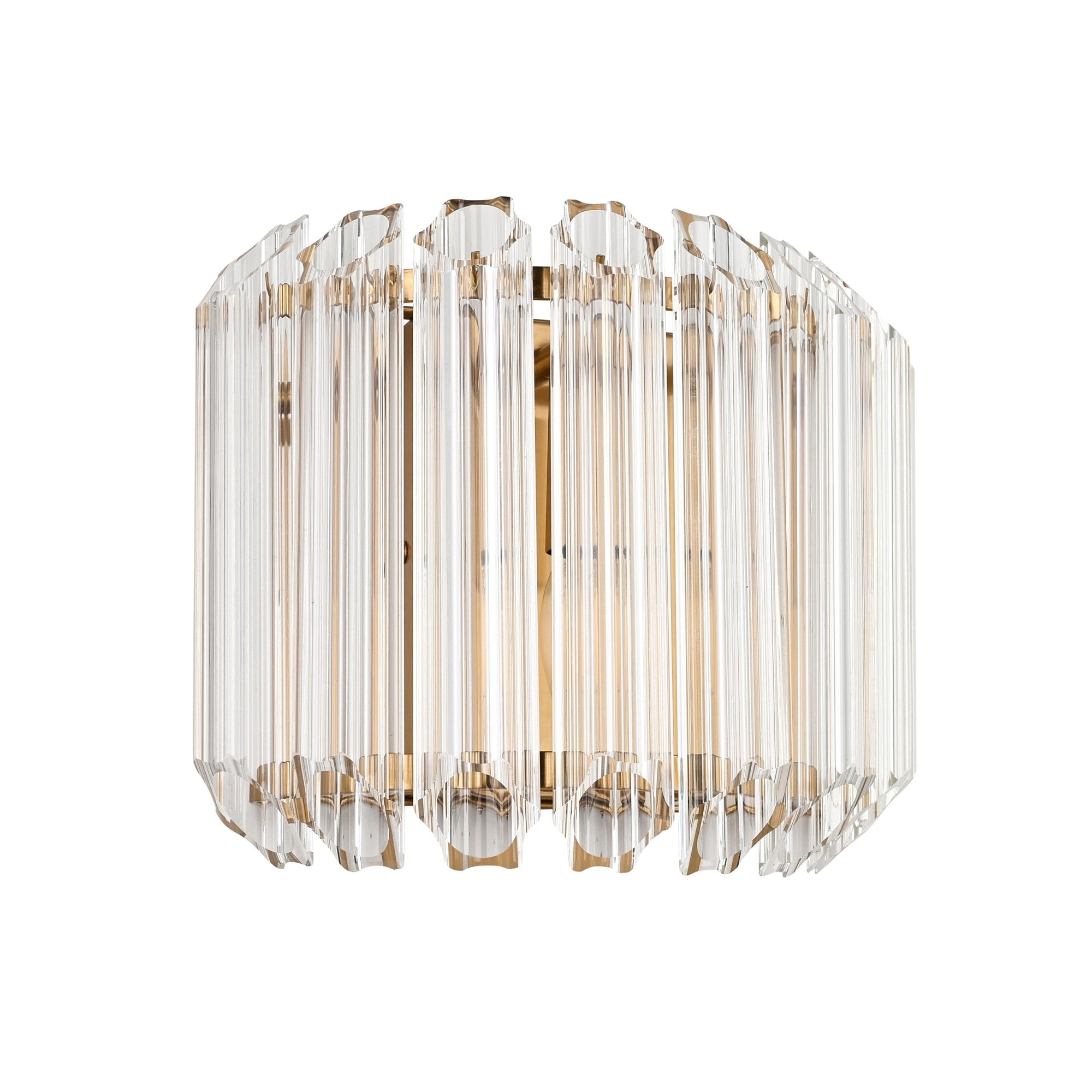 117516 Valentina Wall Light Brushed Aged Brass Plate & Clear Glass