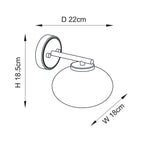 118509 Jacob Wall Light Warm Brass Plate & Clear Bubble Glass