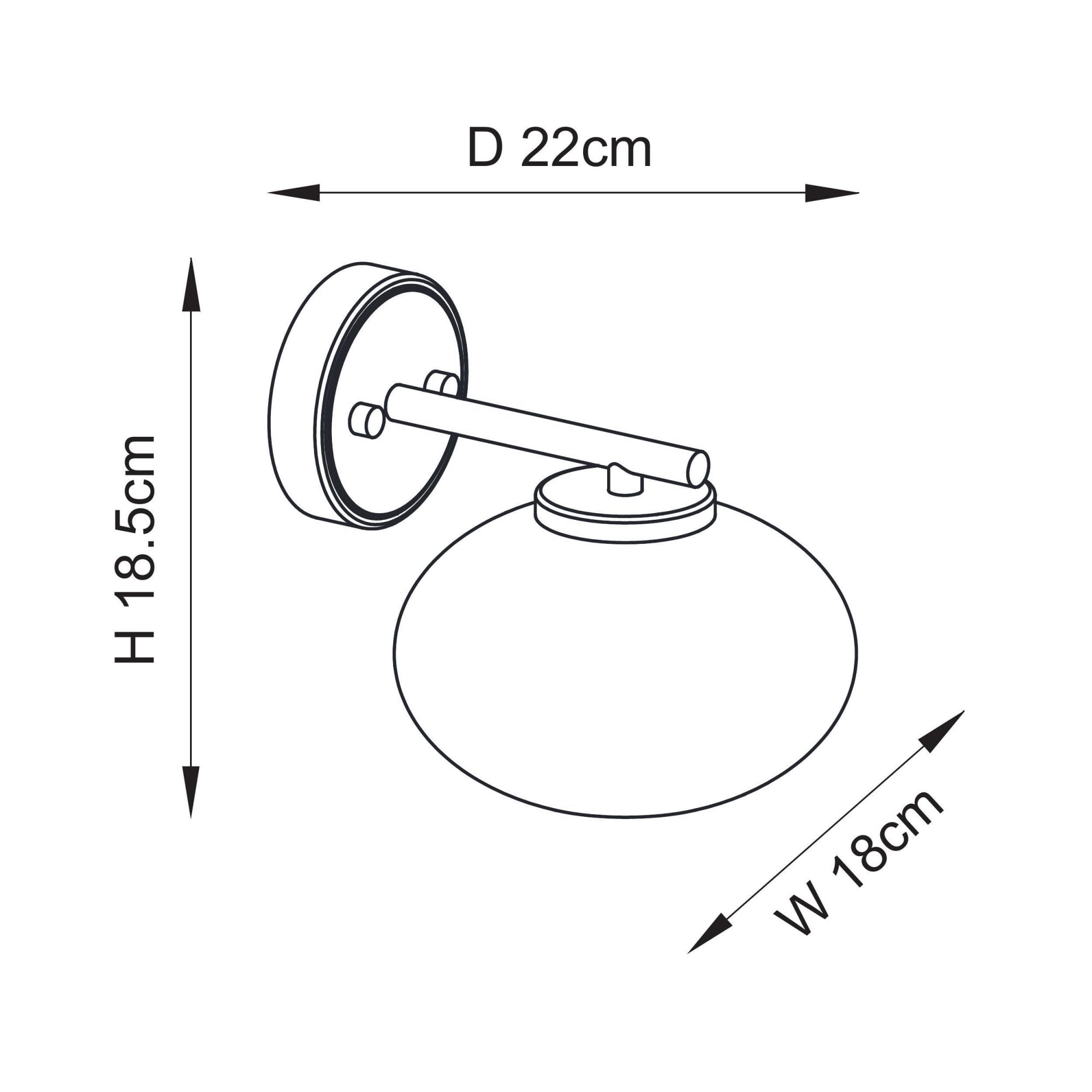 118509 Jacob Wall Light Warm Brass Plate & Clear Bubble Glass