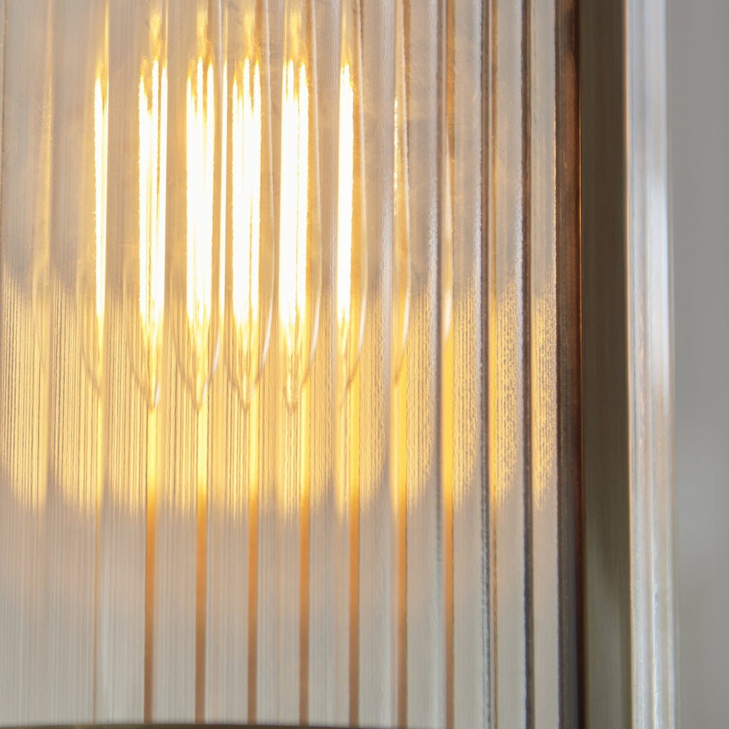 118595 Ridgeton Pendant Antique Brass Plate & Clear Ribbed Glass