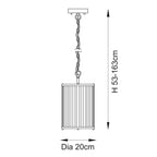 118595 Ridgeton Pendant Antique Brass Plate & Clear Ribbed Glass