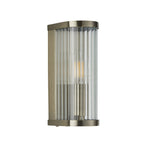 118596 Ridgeton Wall Light Antique Brass Plate & Clear Ribbed Glass
