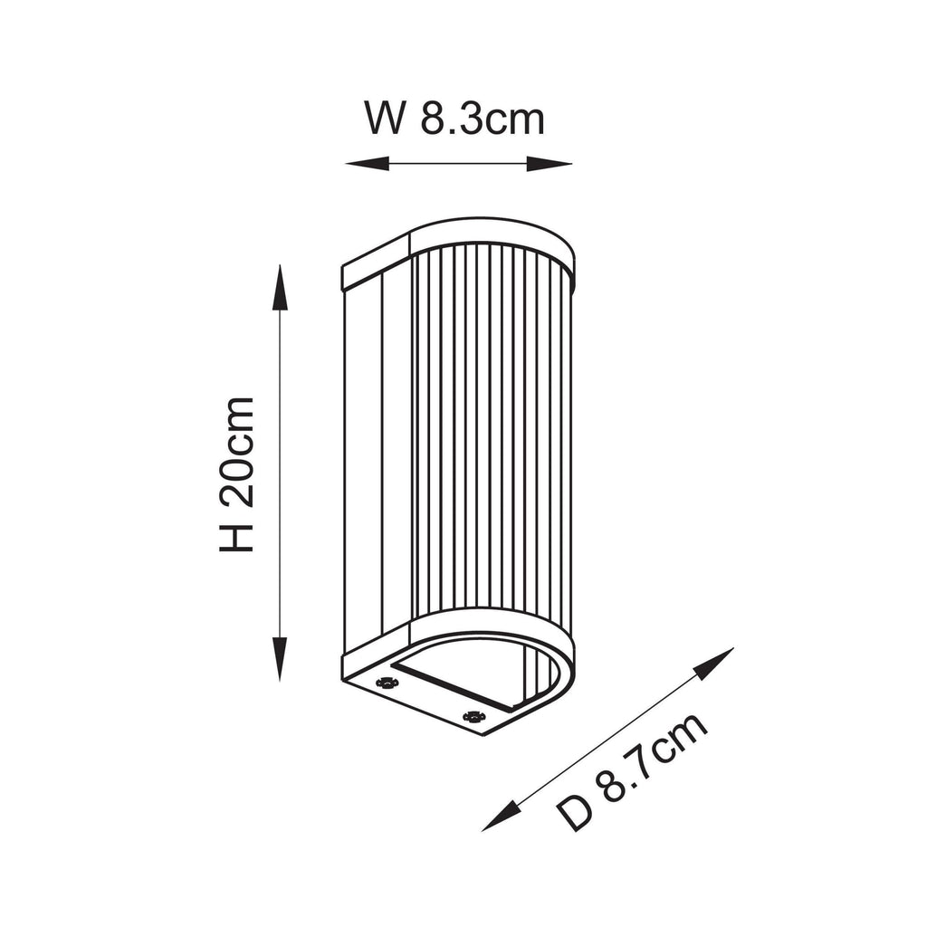 118596 Ridgeton Wall Light Antique Brass Plate & Clear Ribbed Glass