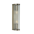 118597 Ridgeton 2 Light Wall Light Antique Brass Plate & Clear Ribbed Glass