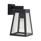 118762 Lymington Outdoor Wall Light Textured Black & Clear Glass