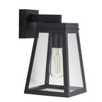 118762 Lymington Outdoor Wall Light Textured Black & Clear Glass