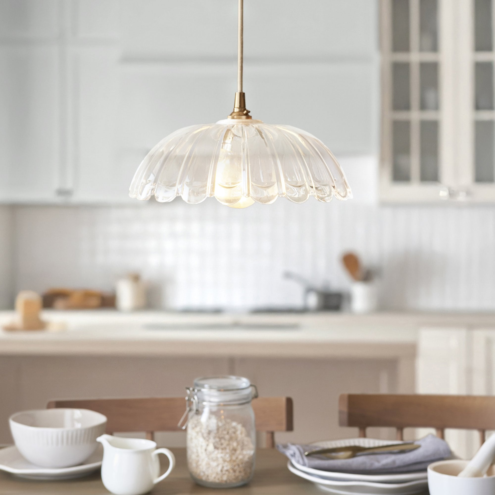 118778 Carnation Easyfit Pendant Clear Glass