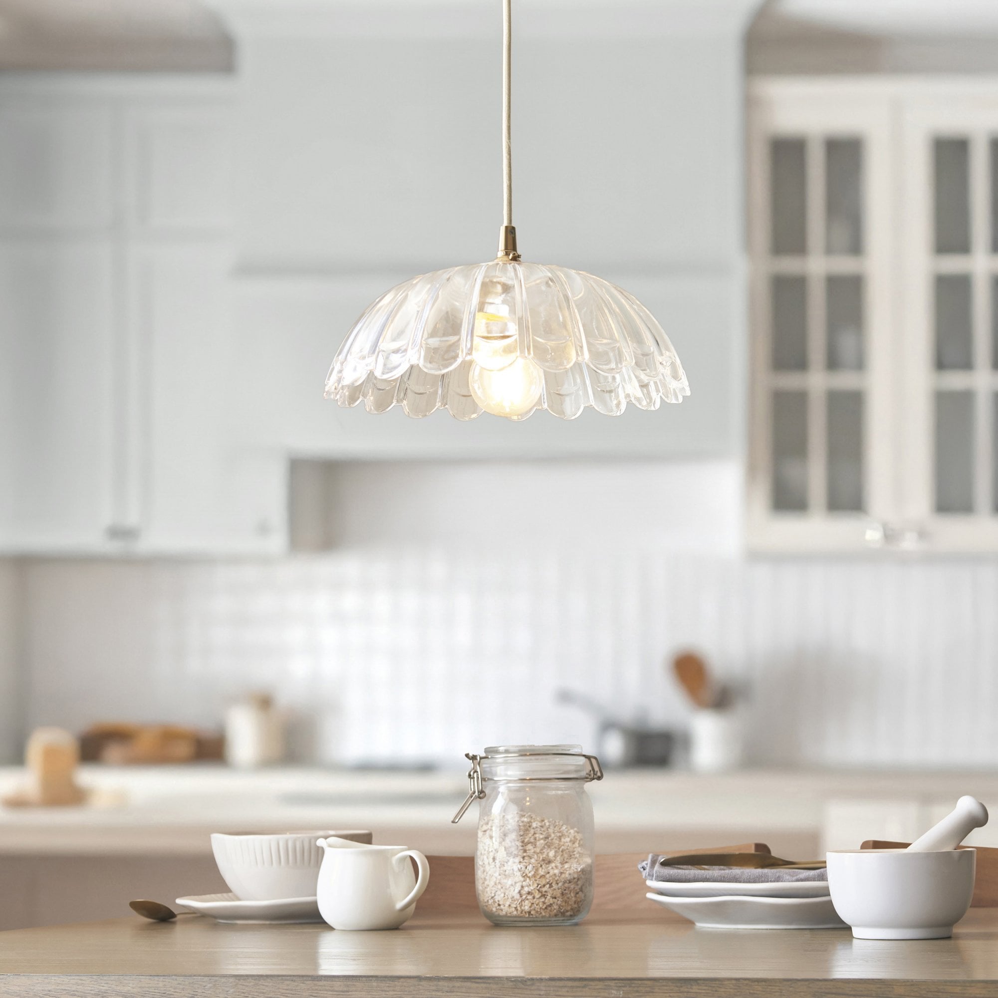 118778 Carnation Easyfit Pendant Clear Glass