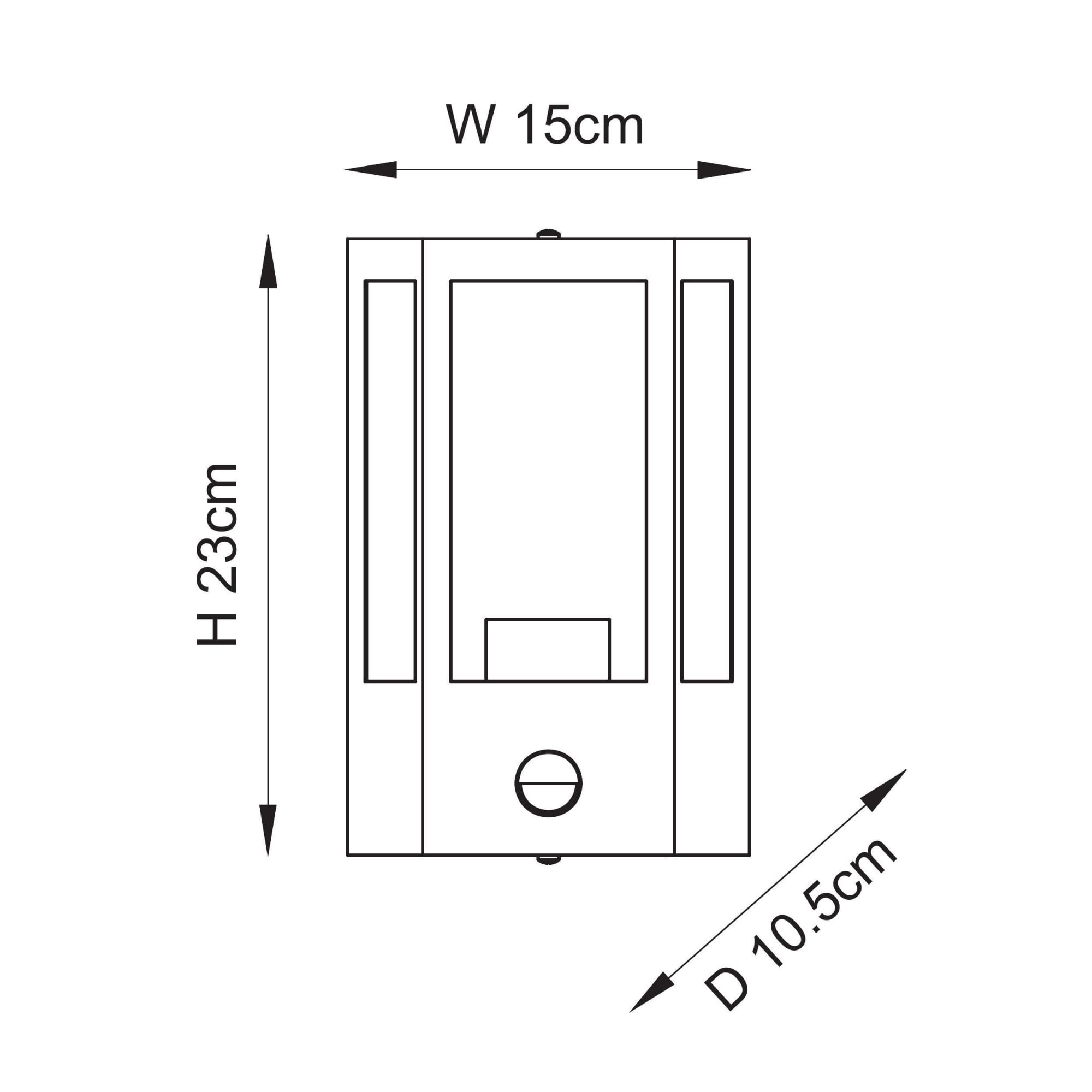 120552 Huntington Outdoor Pir Wall Light Matt Black & Clear Glass