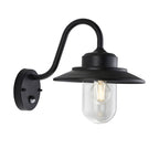120556 Thornton Outdoor Pir Wall Light Matt Black & Clear Glass