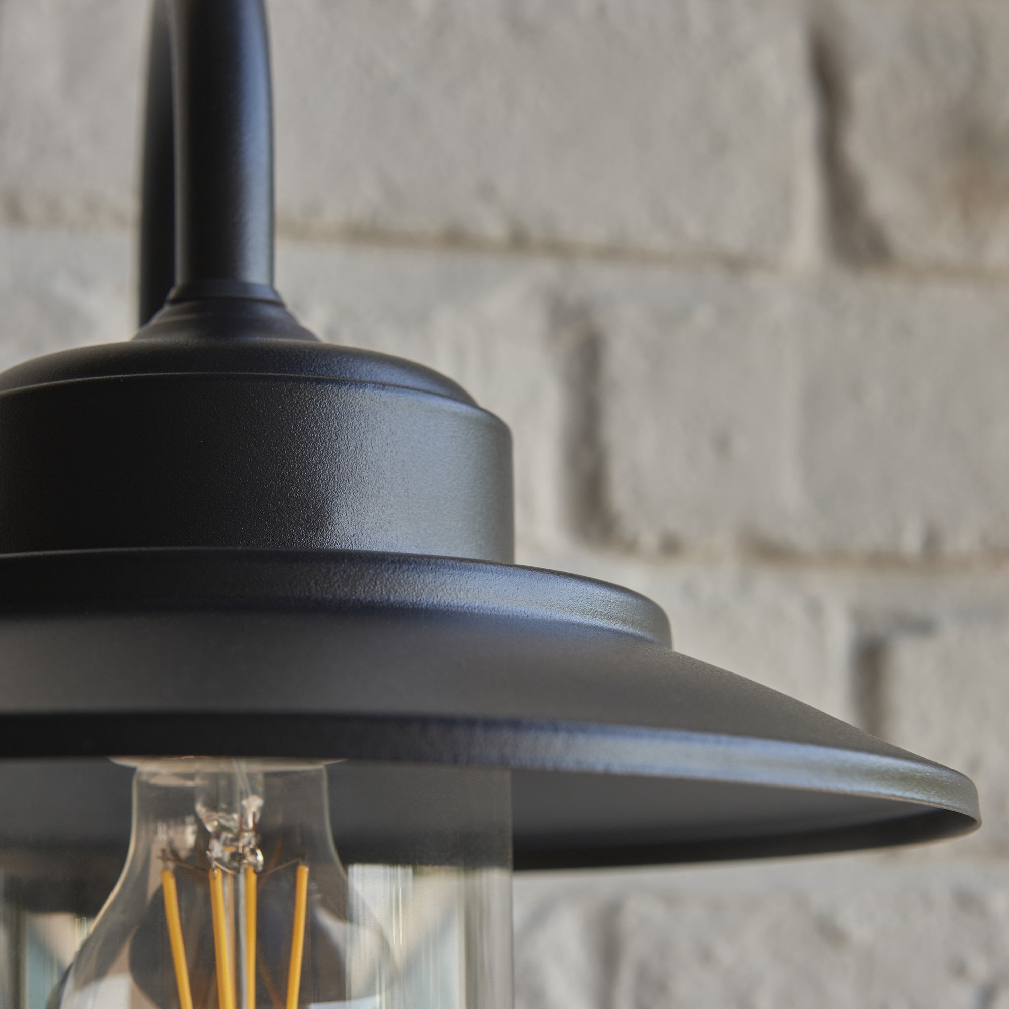 120556 Thornton Outdoor Pir Wall Light Matt Black & Clear Glass