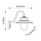 120556 Thornton Outdoor Pir Wall Light Matt Black & Clear Glass