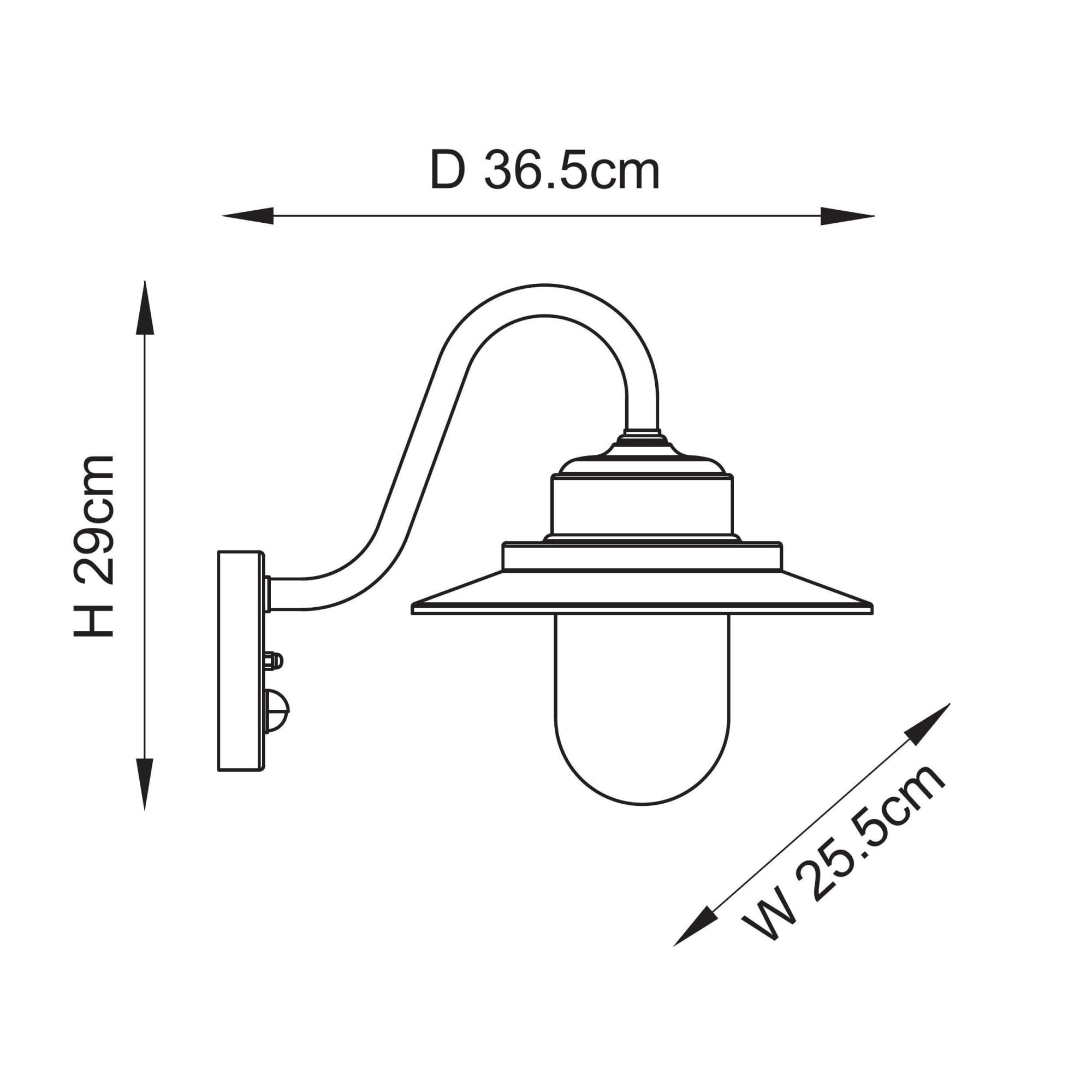 120556 Thornton Outdoor Pir Wall Light Matt Black & Clear Glass