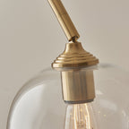 120620 Ashcroft Floor Lamp Brushed Aged Brass Plate & Clear Glass