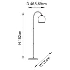 120620 Ashcroft Floor Lamp Brushed Aged Brass Plate & Clear Glass